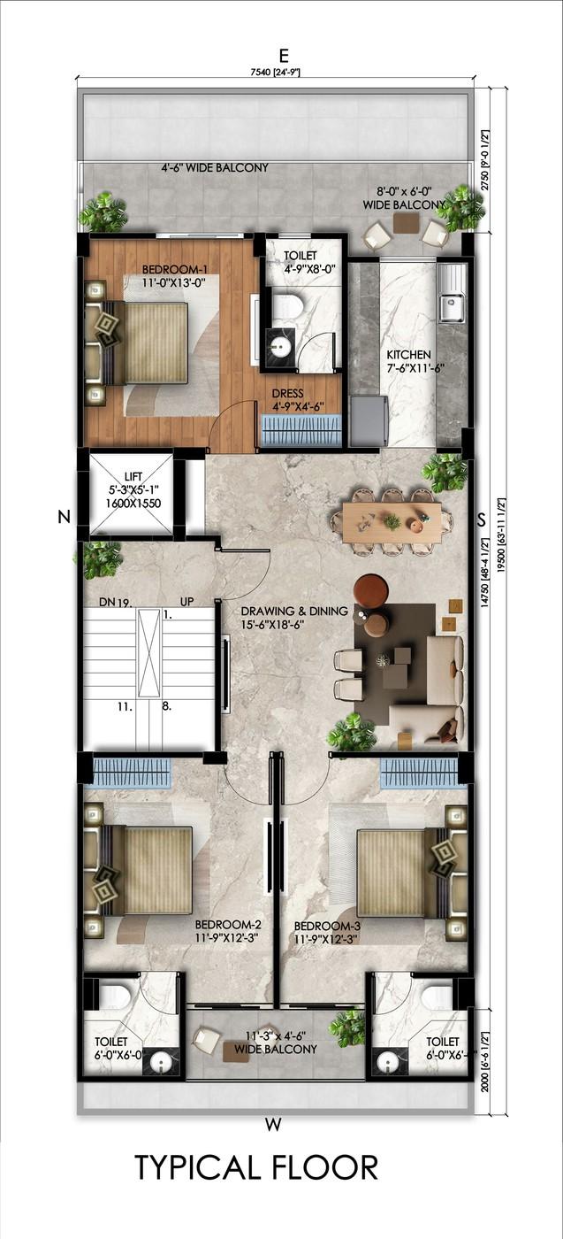 Layout 3 floor plan — Vienna Greens, Sector 99A, Gurugram
