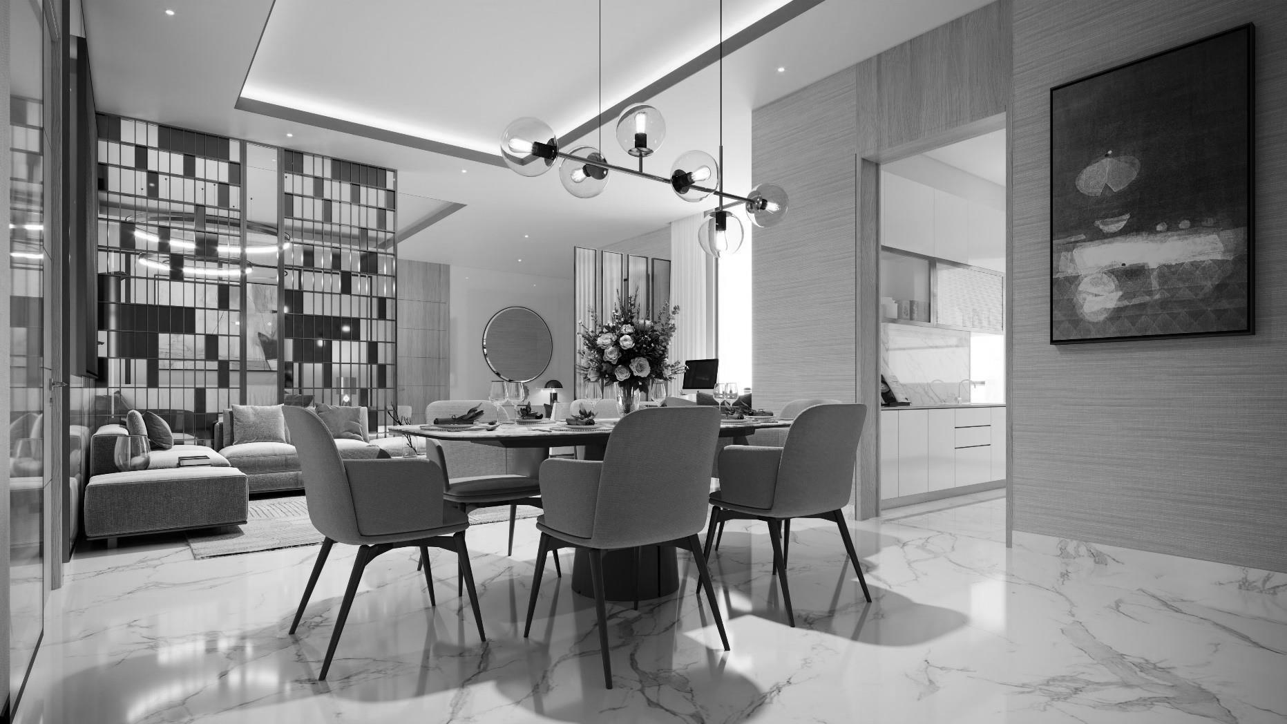 M3M Crown — High-end interiors — brochure imagery