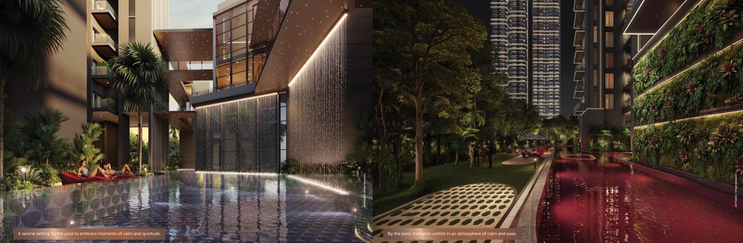 Pool with waterfall — Tonino Lamborghini Residences