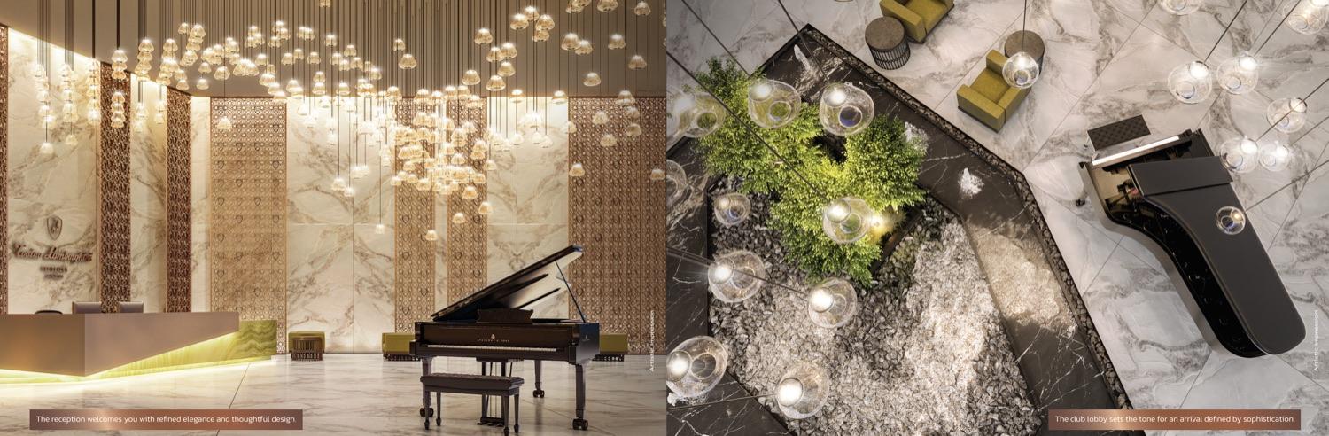 Grand lobby with piano lounge — Tonino Lamborghini Residences